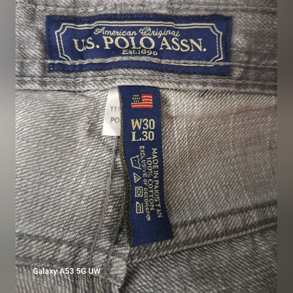 U.S. Polo Assn. W30 L30 Grey Jeans 100% Cotton Zipper Fly 5 Pocket - Picture 3 of 5